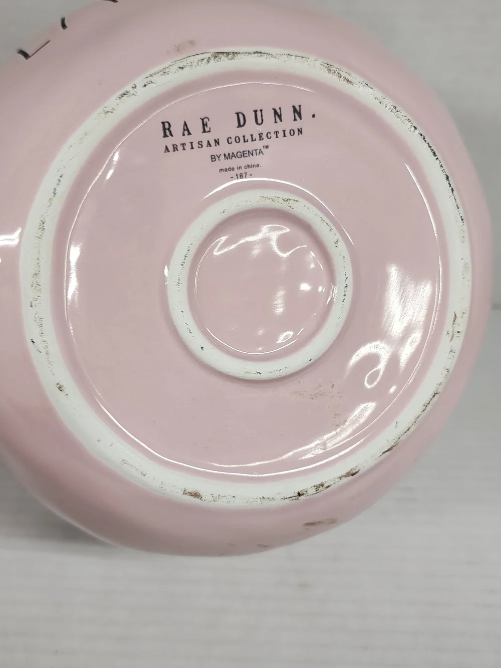 Rae Dunn Pink Easter Ceramic Basket